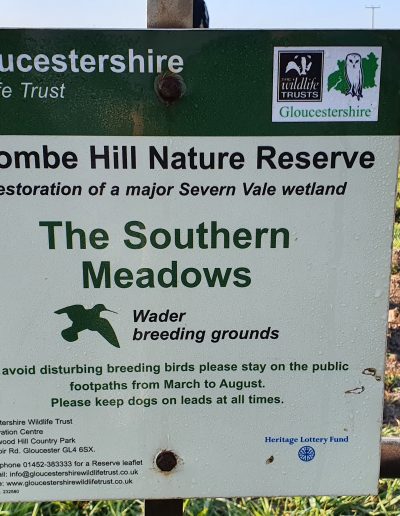 Sign showing Coombe Hill Nature Reserve